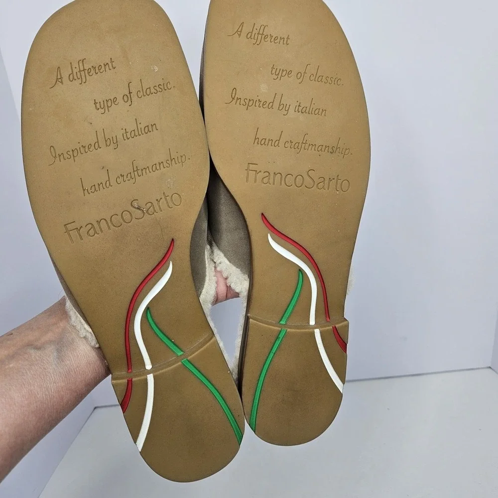 Franco Sarto Mules Fleece Shoes Size 10 M Heel To Toe 11.5" - Picture 11 of 13